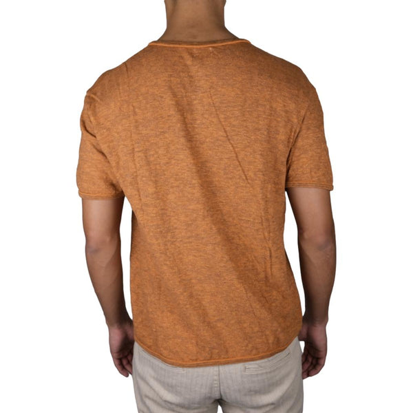 Loop & Weft Super Slub Henley (Orange) - Okayama Denim