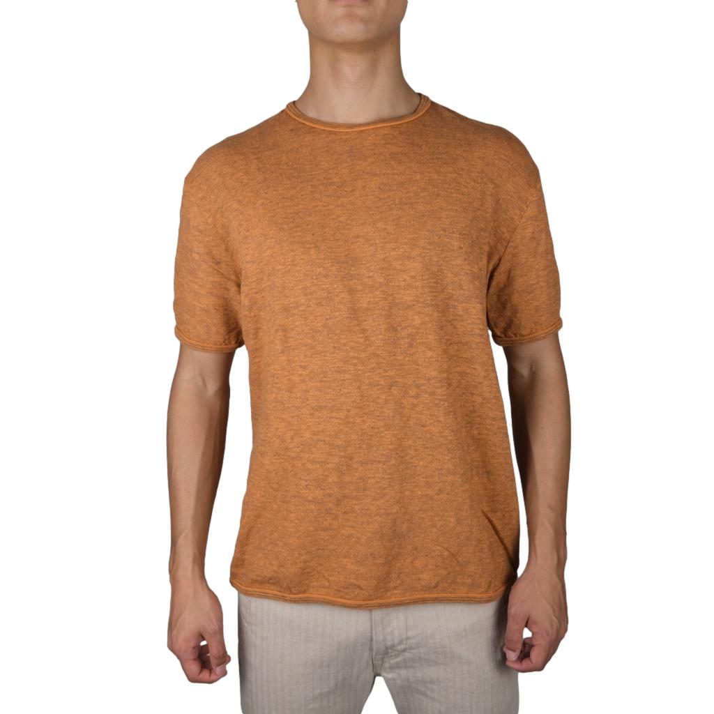 Loop & Weft Super Slub Edge Piping Crewneck Tee (Orange