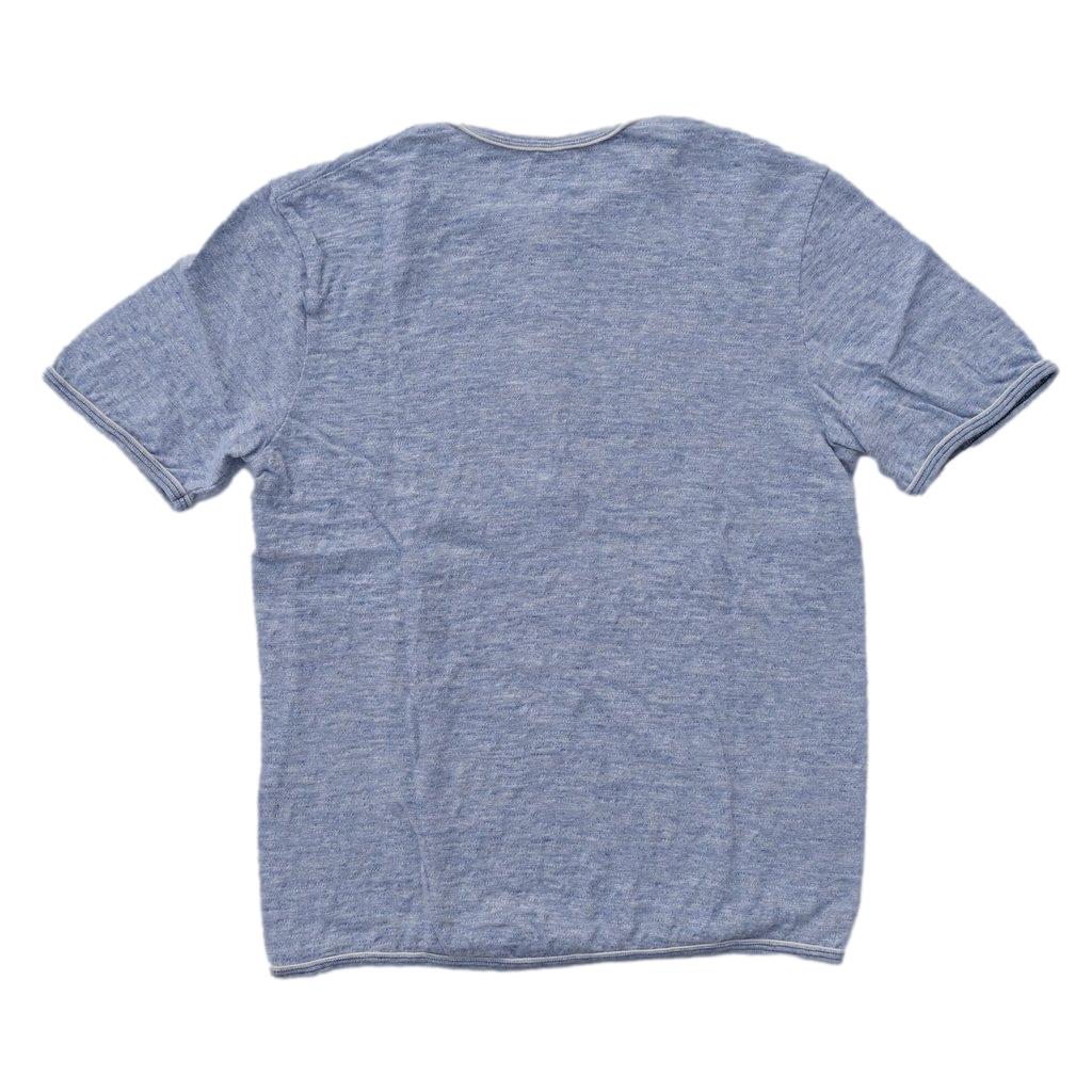 Loop & Weft Super Slub Henley (Heather Blue)