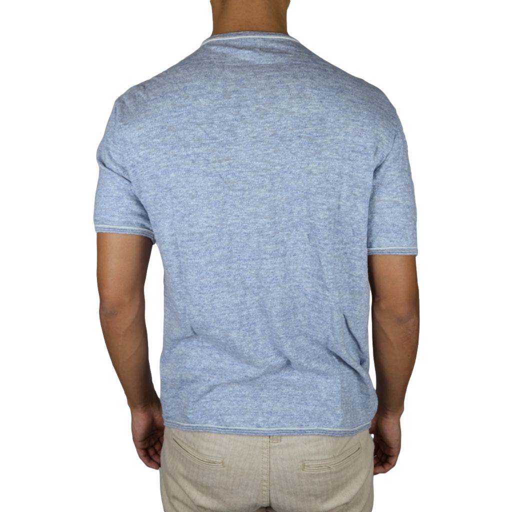 Loop & Weft Super Slub Henley (Heather Blue)