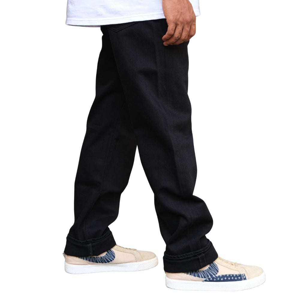 Momotaro "Kyoto Montsuki" Black Selvedge Jeans (Regular Straight)
