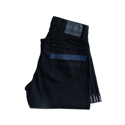 Momotaro Indigo x Black Selvedge Jeans (Narrow Tapered)