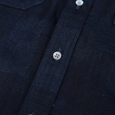 Momotaro Indigo Jacquard Sashiko Shirt