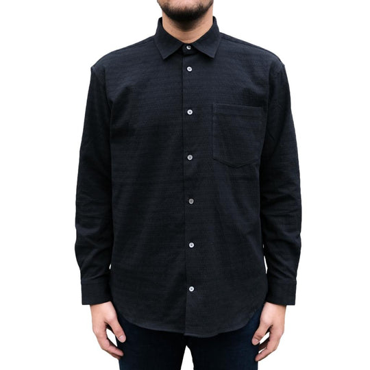 Momotaro Black Jacquard Sashiko Shirt
