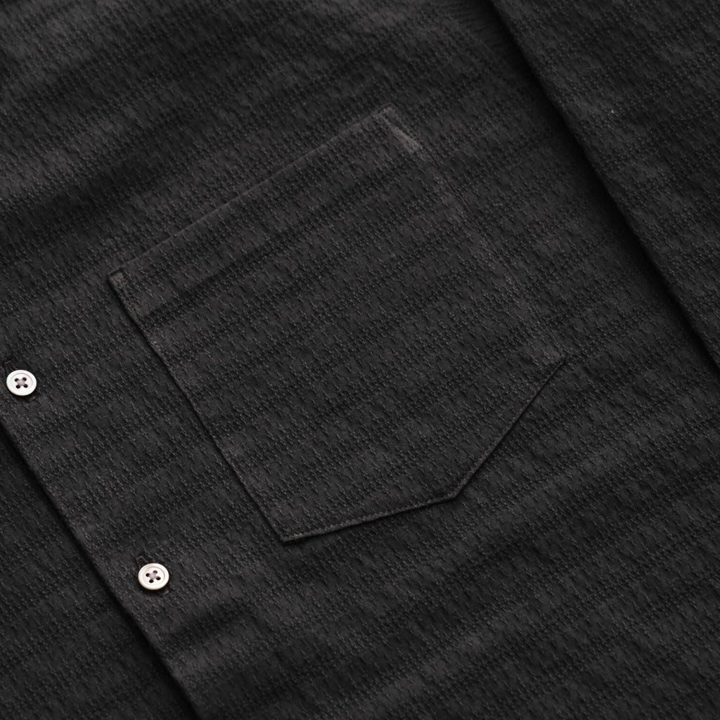 Momotaro Black Jacquard Sashiko Shirt - Okayama Denim