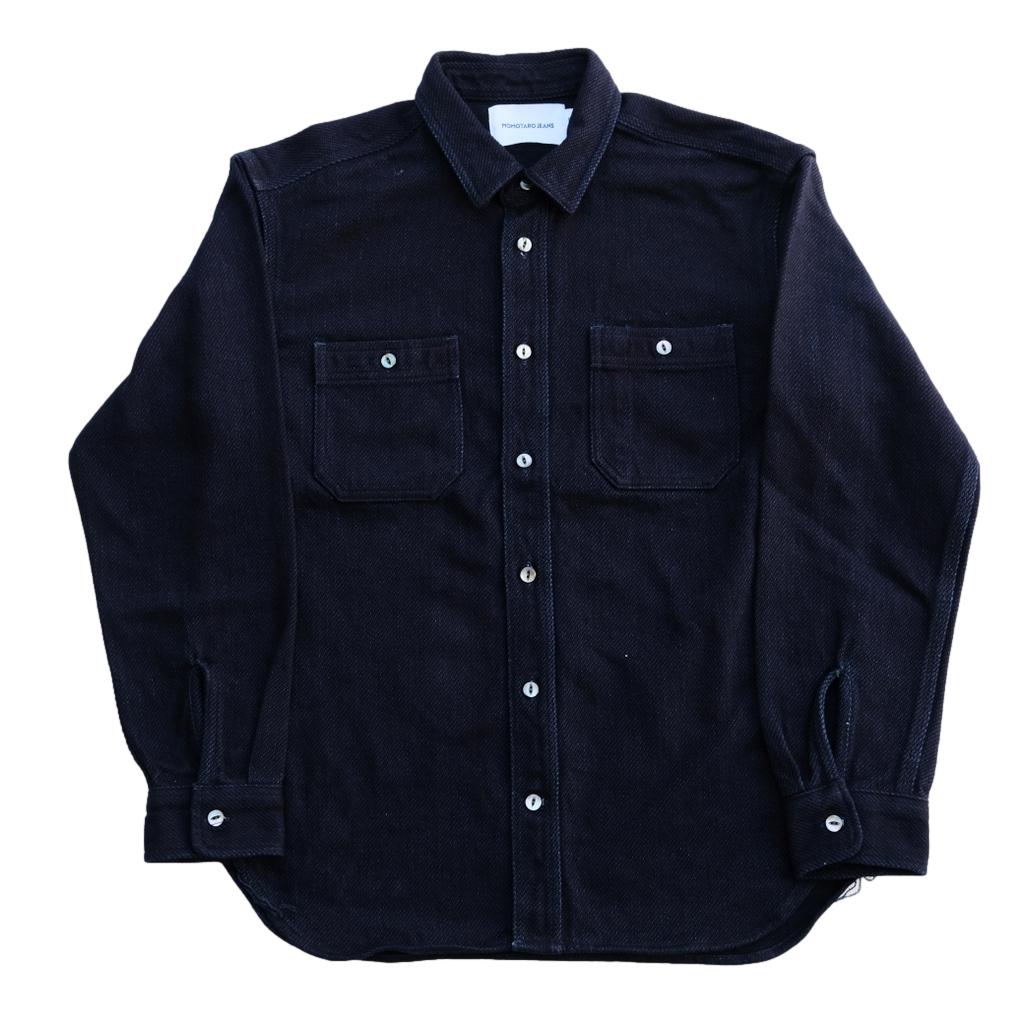 Momotaro Indigo Dobby Work Shirt - Okayama Denim