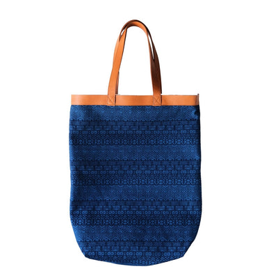 Okayama Denim Natural Indigo Sashiko Lined Reversible Canvas Tote Bag (Ver. A)