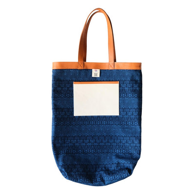 Okayama Denim Natural Indigo Sashiko Lined Reversible Canvas Tote Bag (Ver. A)