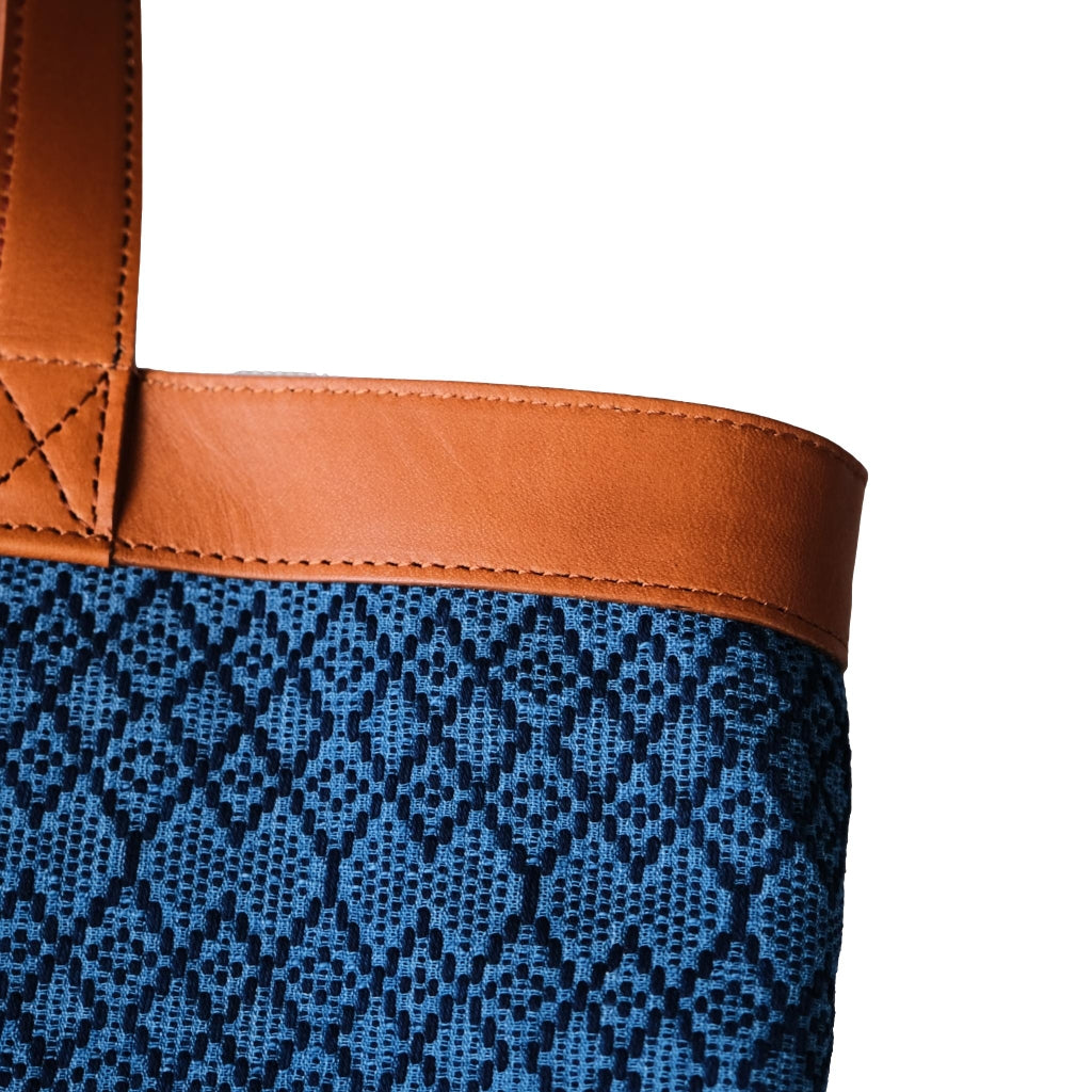Okayama Denim Natural Indigo Sashiko Lined Reversible Canvas Tote Bag (Ver. B)