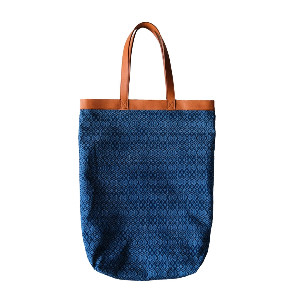 Okayama Denim Natural Indigo Sashiko Lined Reversible Canvas Tote Bag (Ver. B)