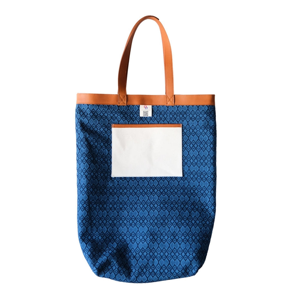 Okayama Denim Natural Indigo Sashiko Lined Reversible Canvas Tote Bag (Ver. B)