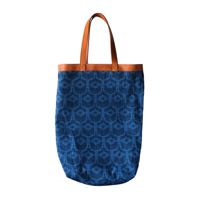 Okayama Denim Natural Indigo Sashiko Lined Reversible Canvas Tote Bag (Ver. C)