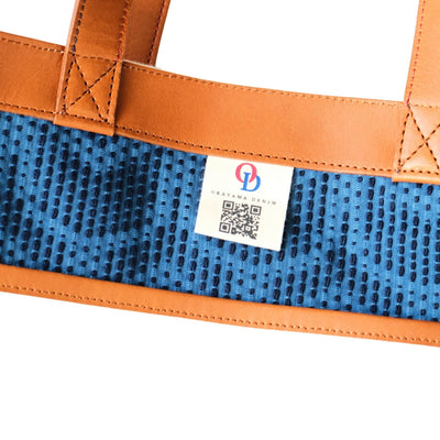 Okayama Denim Natural Indigo Sashiko Lined Reversible Canvas Tote Bag (Ver. C)