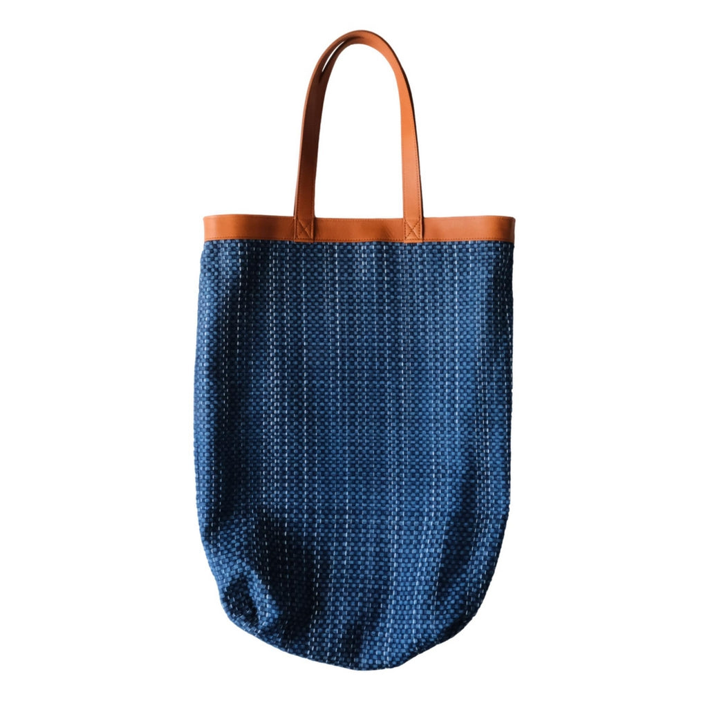 Okayama Denim Natural Indigo Sashiko Lined Reversible Canvas Tote Bag (Ver. D)
