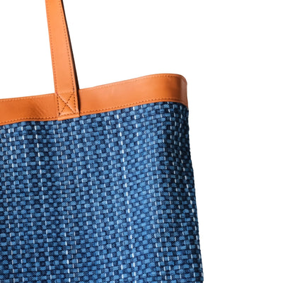 Okayama Denim Natural Indigo Sashiko Lined Reversible Canvas Tote Bag (Ver. D)