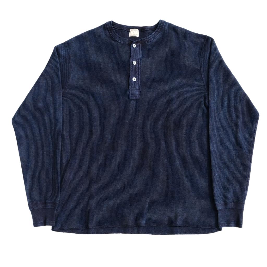 OD+LW Indigo Dyed Classic Royal Rib Knit Thermal Henley