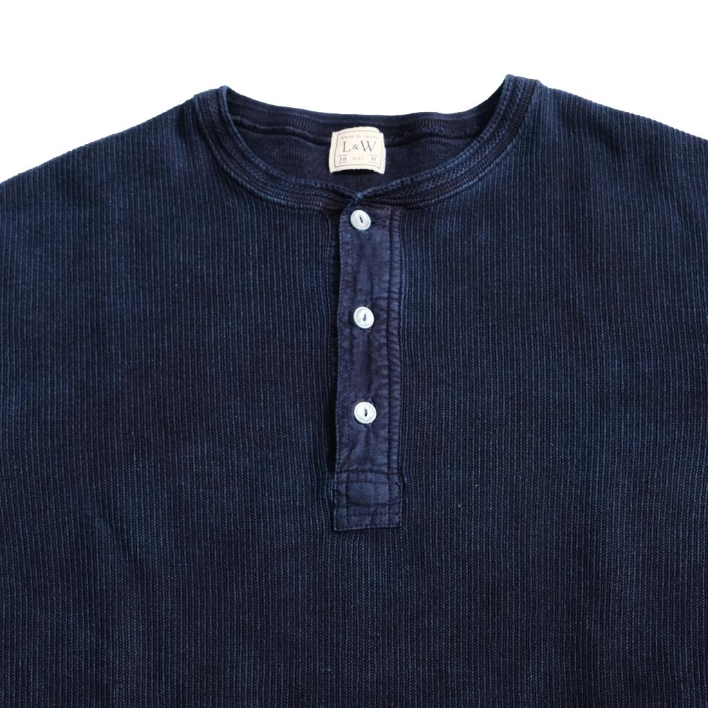 OD+LW Indigo Dyed Classic Royal Rib Knit Thermal Henley