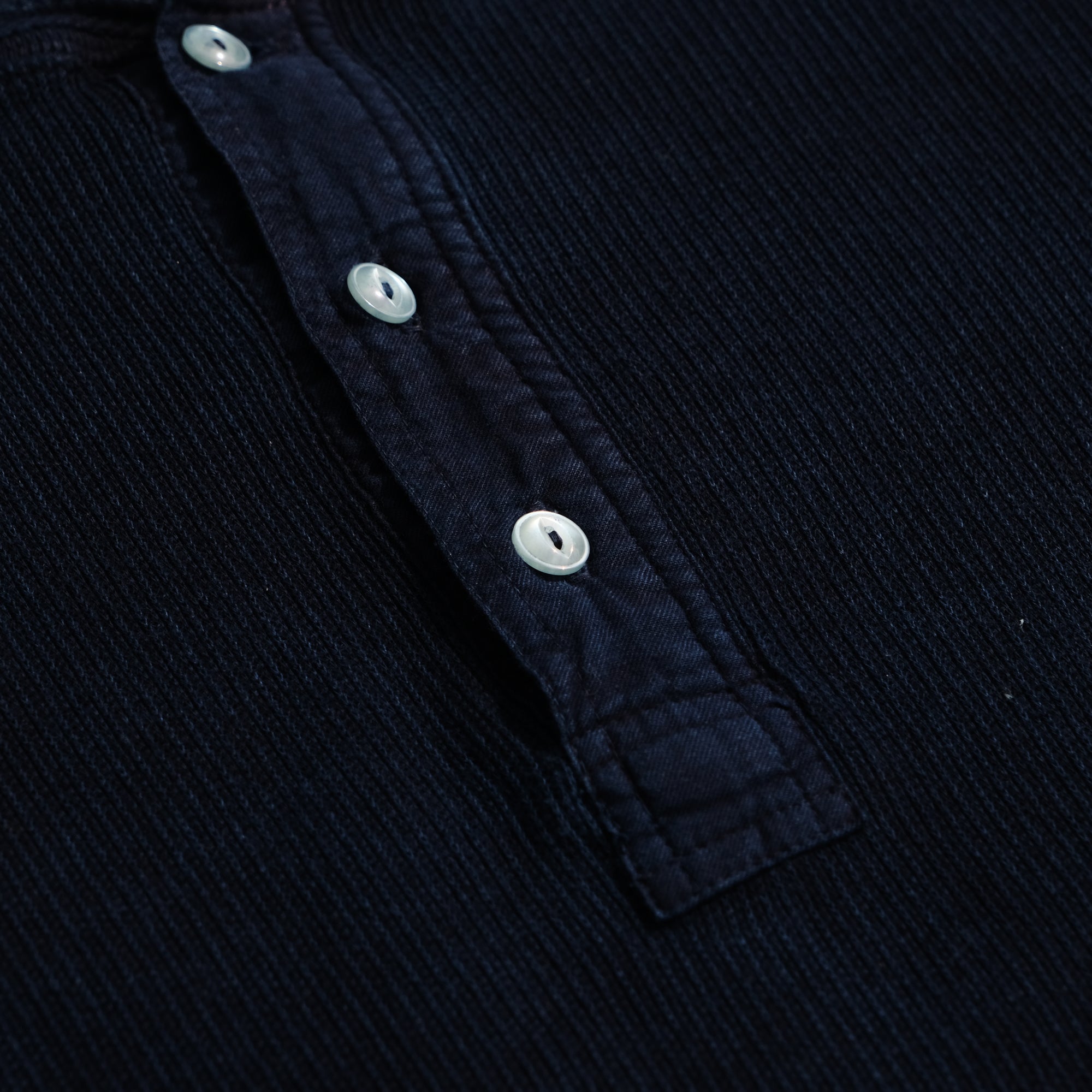 OD+LW Indigo Dyed Classic Royal Rib Knit Thermal Henley