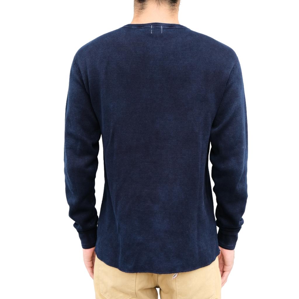 OD+LW Indigo Dyed Classic Royal Rib Knit Thermal Henley