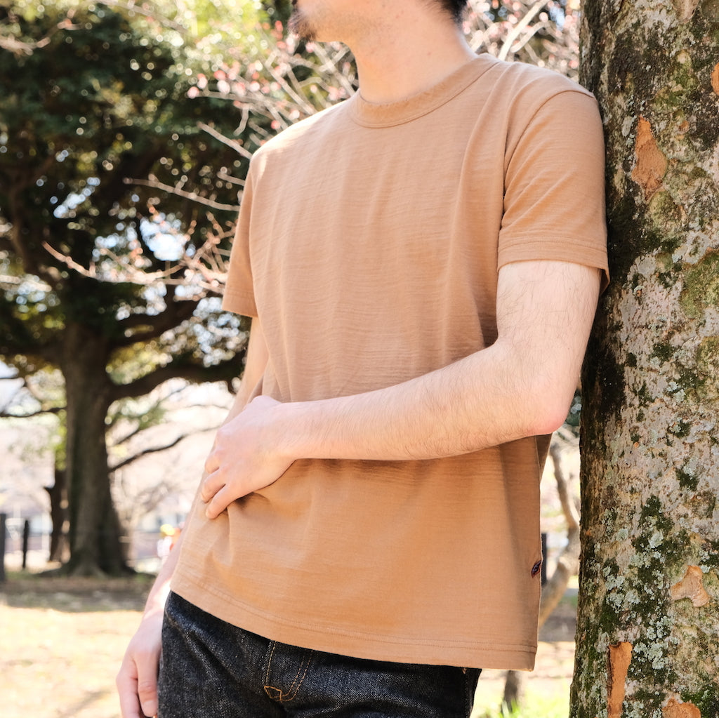 OD+PBJ Yarn Dyed Natural Kakishibu Dyed S/S Slub Tee