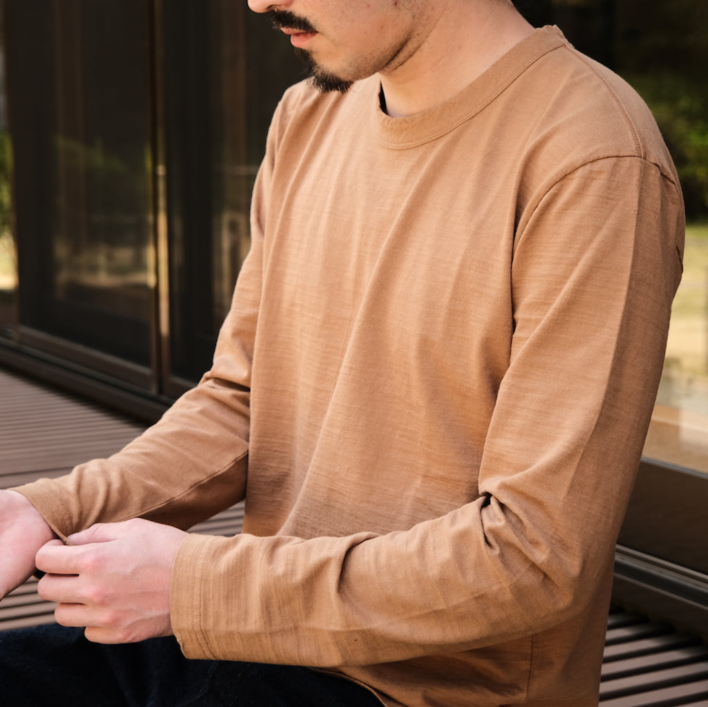 OD+PBJ Natural Kakishibu Dyed L/S Slub Tee