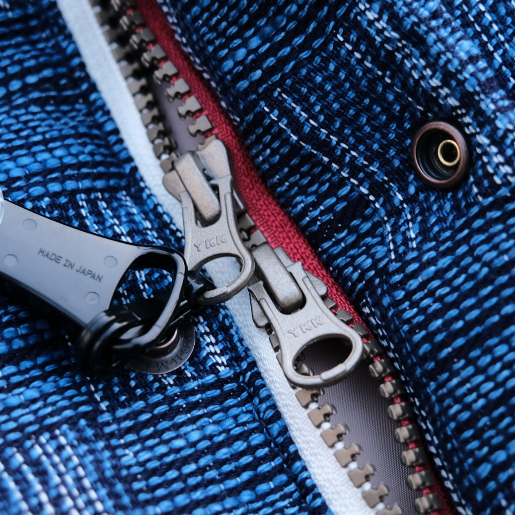 OD+ZT Natural Indigo Kasuri Sashiko Down Vest