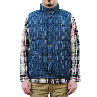 OD+ZT Natural Indigo Kasuri Sashiko Down Vest