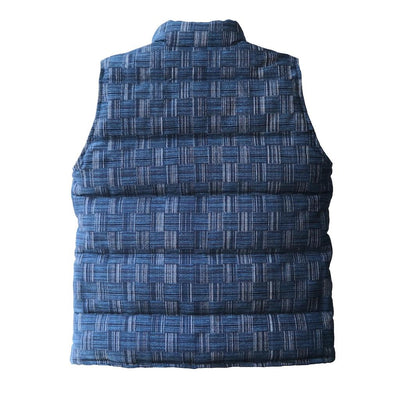 OD+ZT Natural Indigo Kasuri Sashiko Down Vest