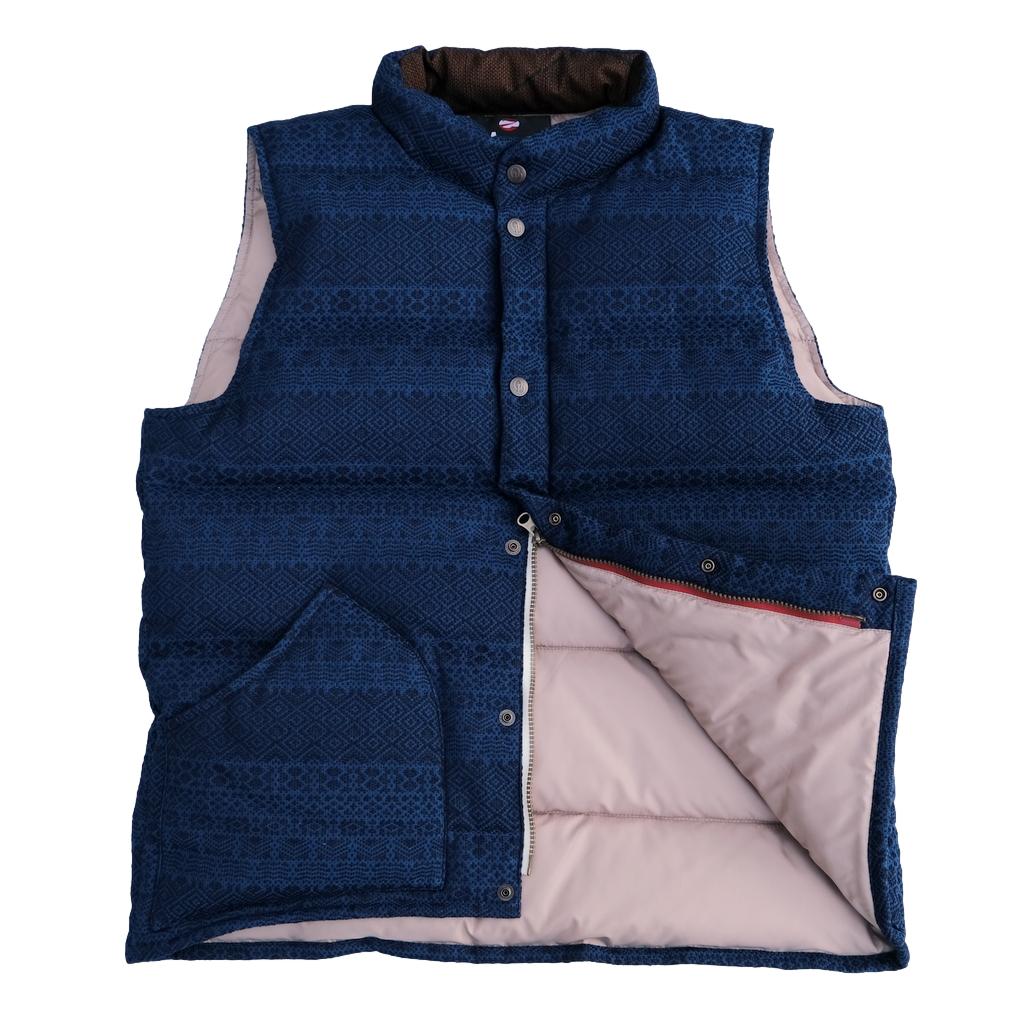 OD+ZT Natural Indigo Sashiko Down Vest
