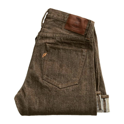 Pure Blue Japan BR-14oz-019 Brown Warp Selvedge Jeans (Relaxed Tapered)