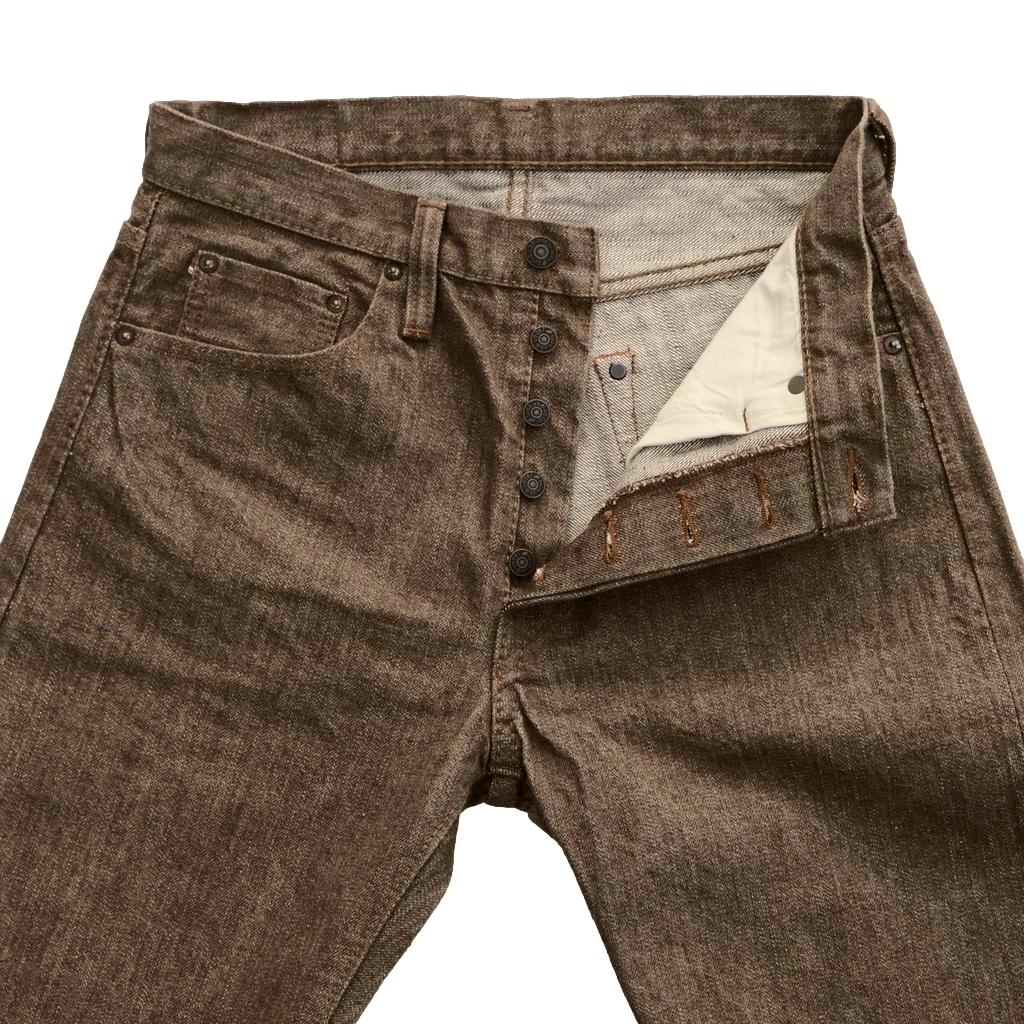Pure Blue Japan BR-14oz-019 Brown Warp Selvedge Jeans (Relaxed Tapered)