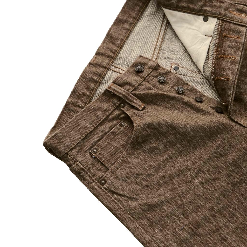 Pure Blue Japan BR-14oz-019 Brown Warp Selvedge Jeans (Relaxed Tapered)