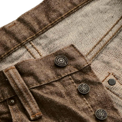 Pure Blue Japan BR-14oz-019 Brown Warp Selvedge Jeans (Relaxed Tapered)