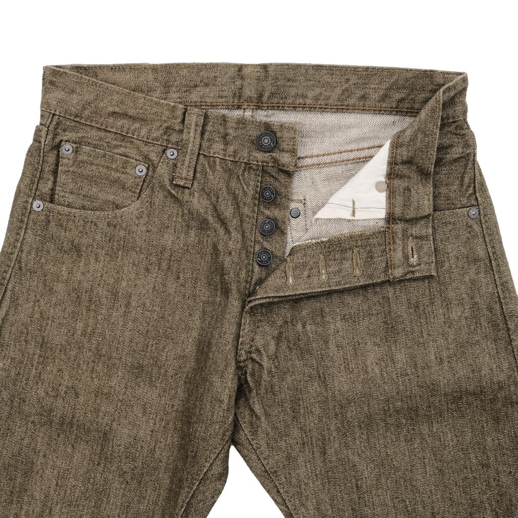 Pure Blue Japan OL-14oz-003 Olive Warp Selvedge Jeans (Regular Straight)