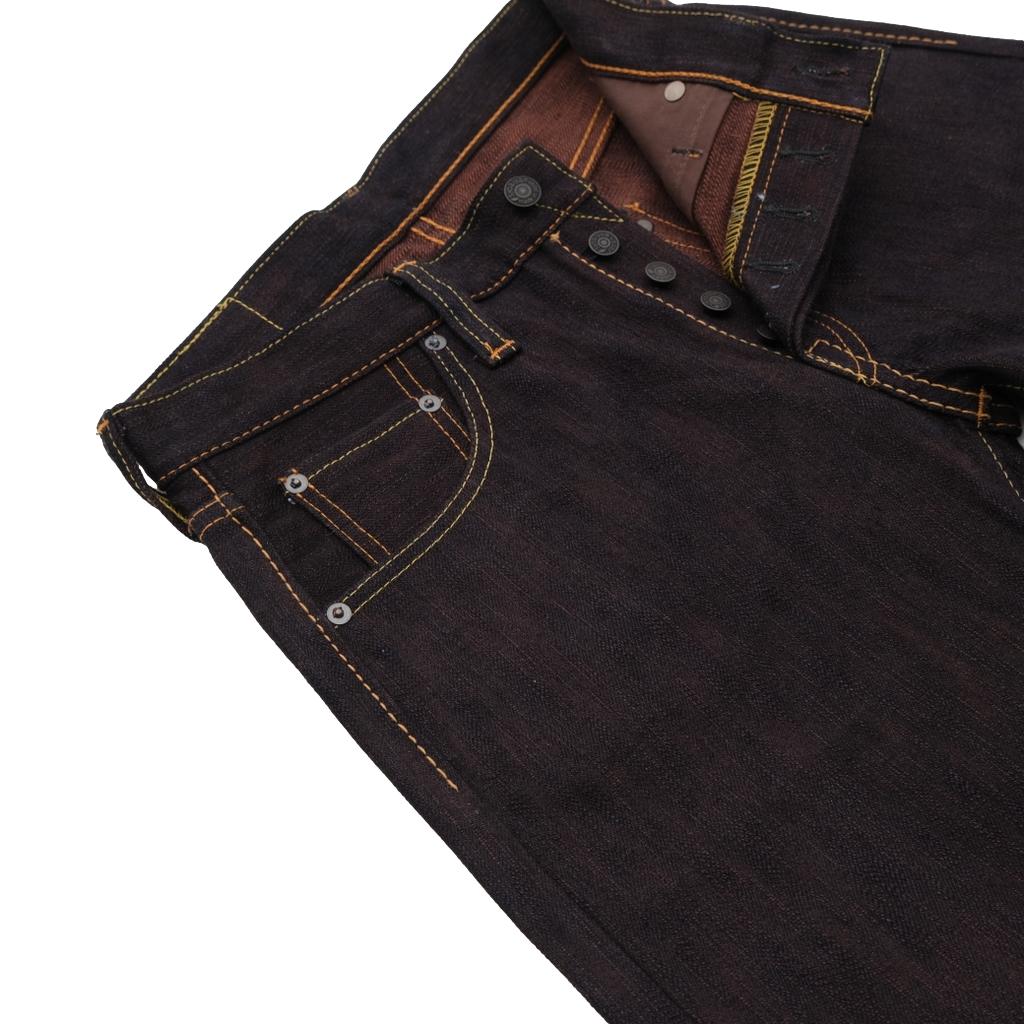 Pure Blue Japan PER-EX-005-ID Indigo x Kakishibu Selvedge Jeans (Slim Straight)