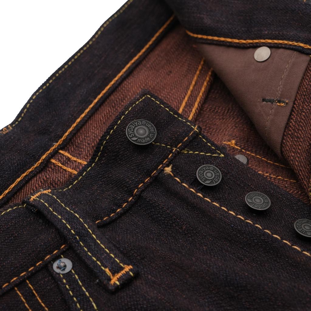 Pure Blue Japan PER-EX-005-ID Indigo x Kakishibu Selvedge Jeans (Slim Straight)