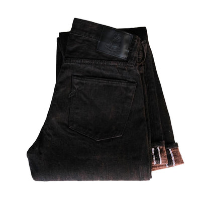 Pure Blue Japan PER-EX-013-BK Black x Kakishibu Selvedge Jeans (Slim Tapered)