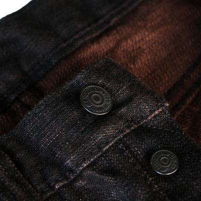 Pure Blue Japan PER-EX-013-BK Black x Kakishibu Selvedge Jeans (Slim Tapered)