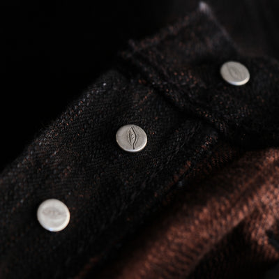 Pure Blue Japan PER-EX-013-BK Black x Kakishibu Selvedge Jeans (Slim Tapered)