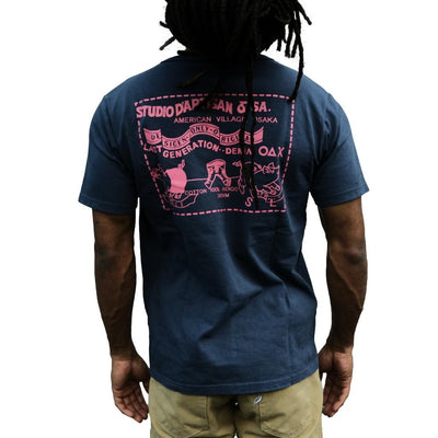 Studio D'Artisan Logo Print Tee (Navy) - Okayama Denim