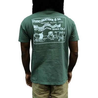 Studio D'Artisan Logo Print Tee (Green) - Okayama Denim