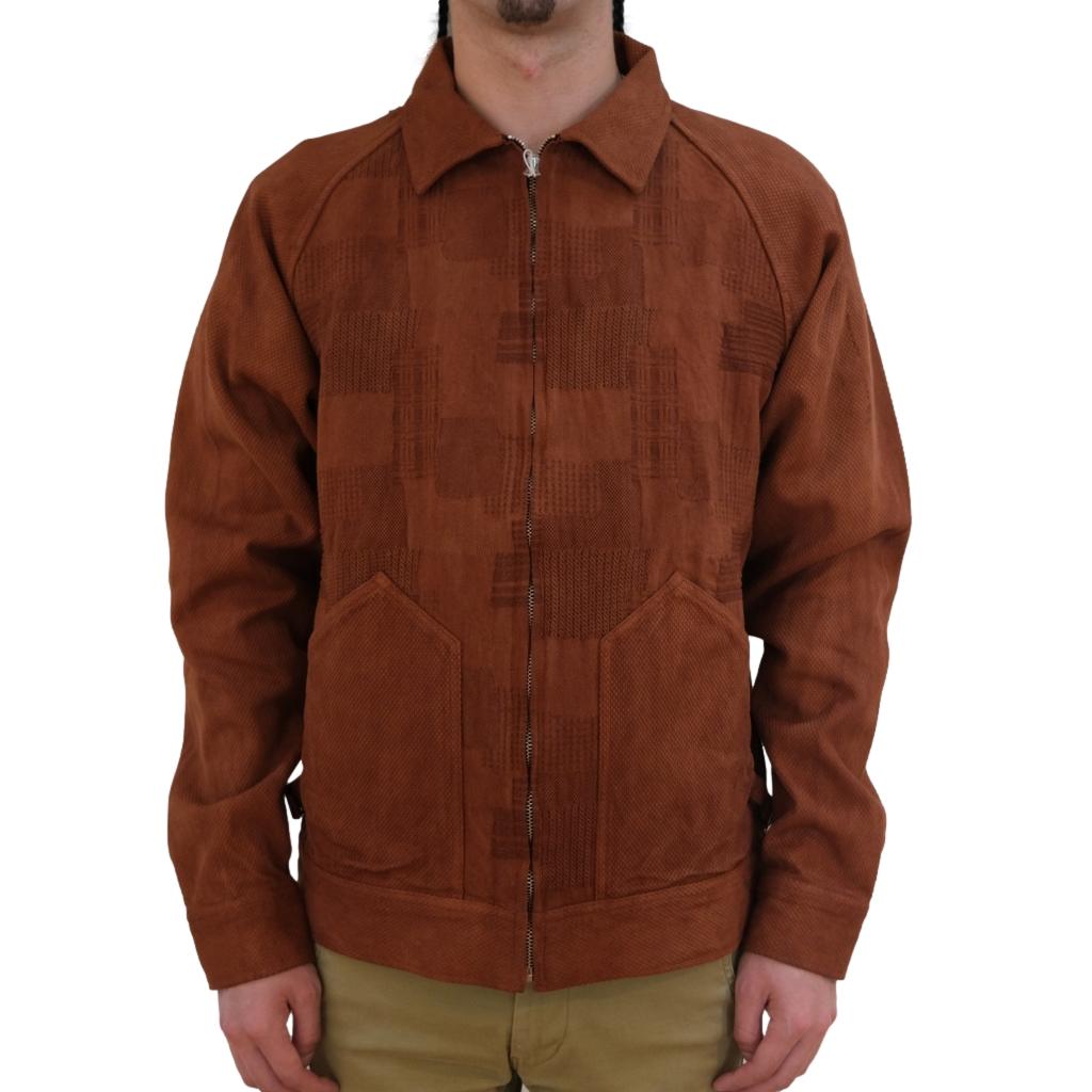 Studio D'Artisan "Amami Dorozome" Boro Jacquard Jacket (Brown)