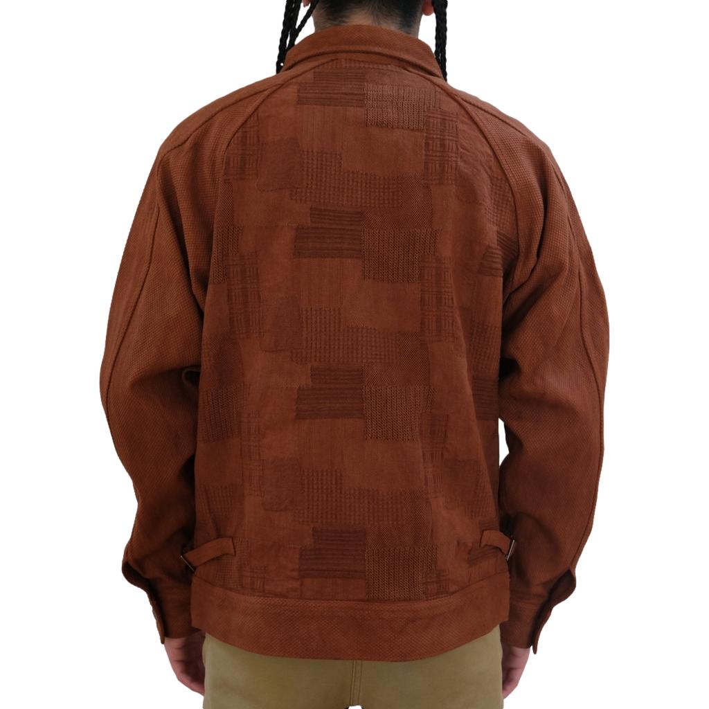 Studio D'Artisan "Amami Dorozome" Boro Jacquard Jacket (Brown)