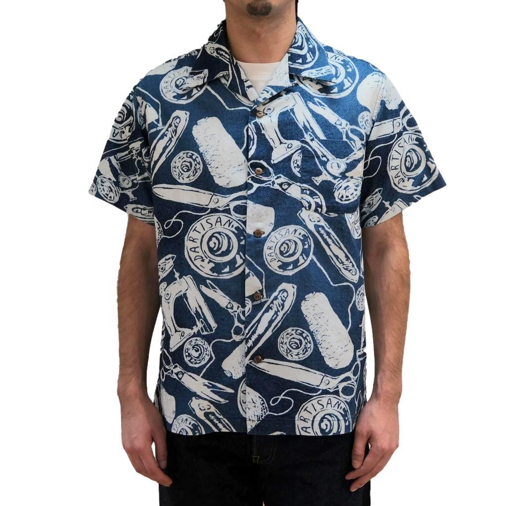 Studio D'Artisan Indigo Bassen Aloha Shirt