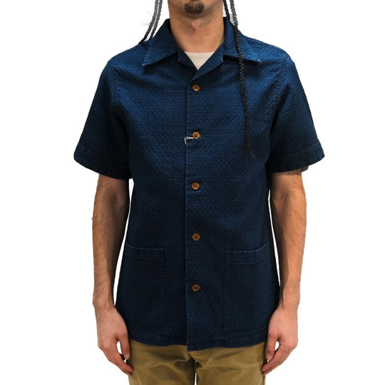 Studio D'Artisan Indigo Dobby S/S Shirt