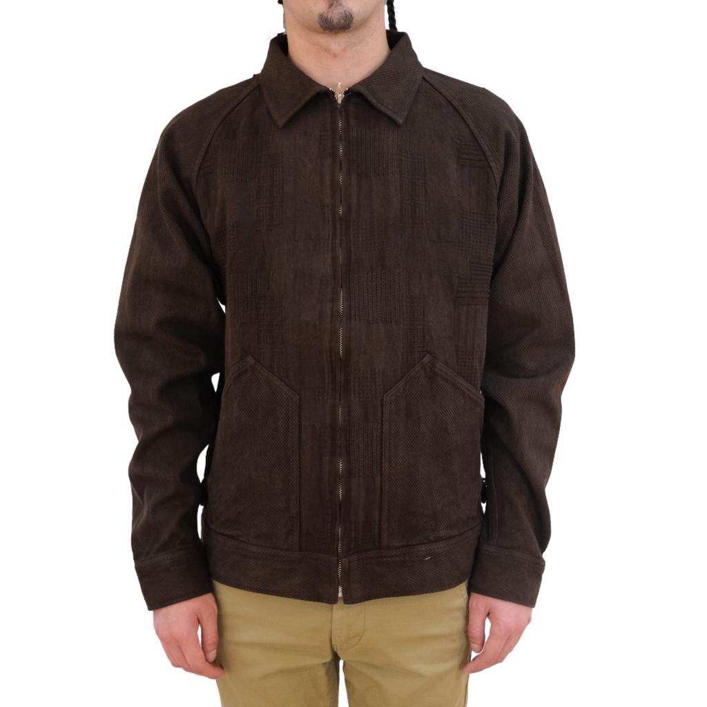 Studio D'Artisan "Amami Dorozome" Boro Jacquard Jacket (Dark Brown) - Okayama Denim