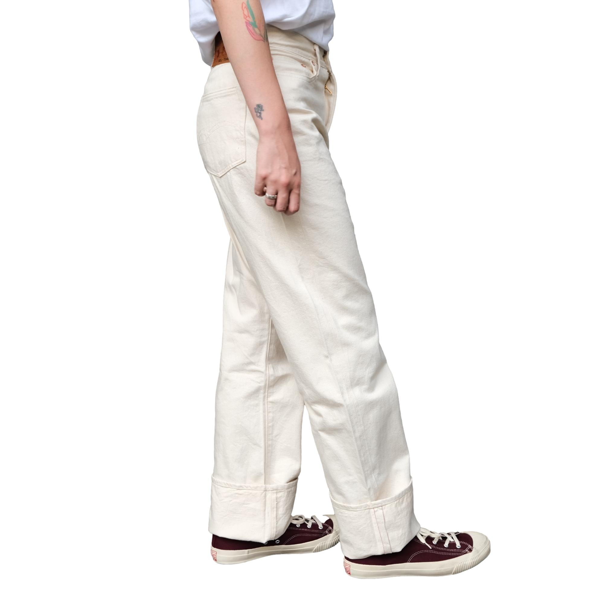 [Women's] Studio D'Artisan Ecru Selvedge Jeans (Wide Straight)