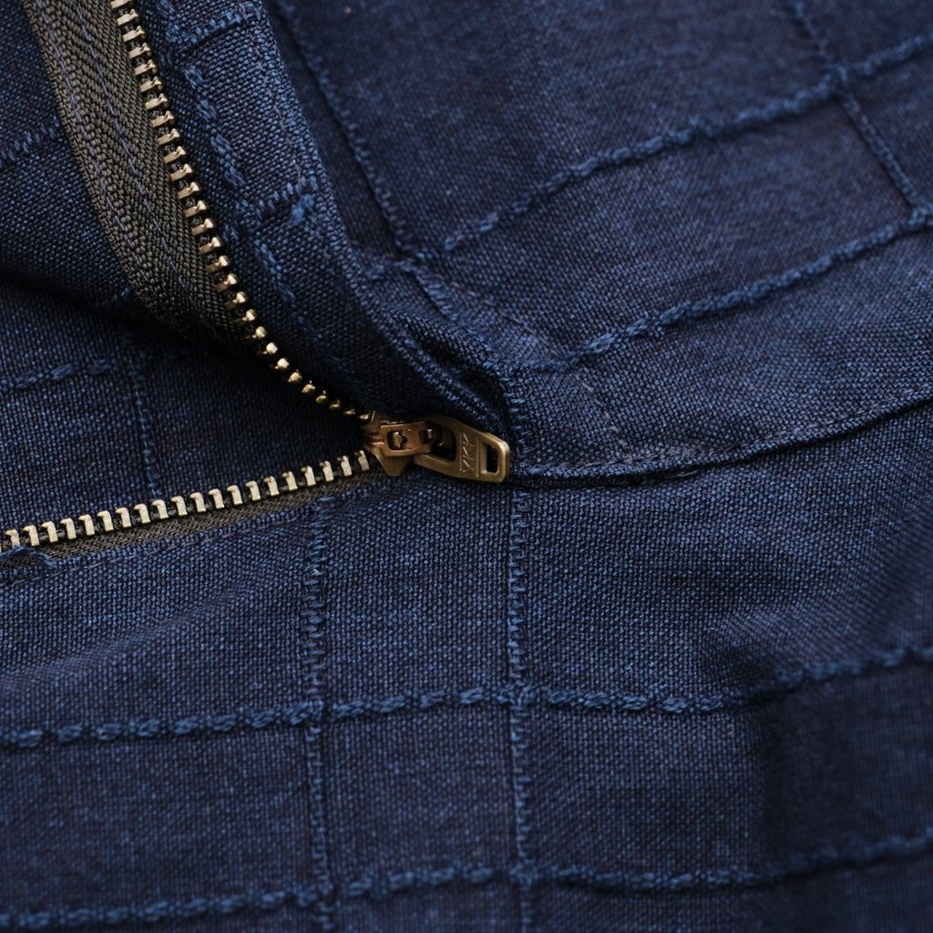 Samurai Jeans SJAP26-ARS Natural Indigo Lattice Sashiko Work Pants (Wide Straight)