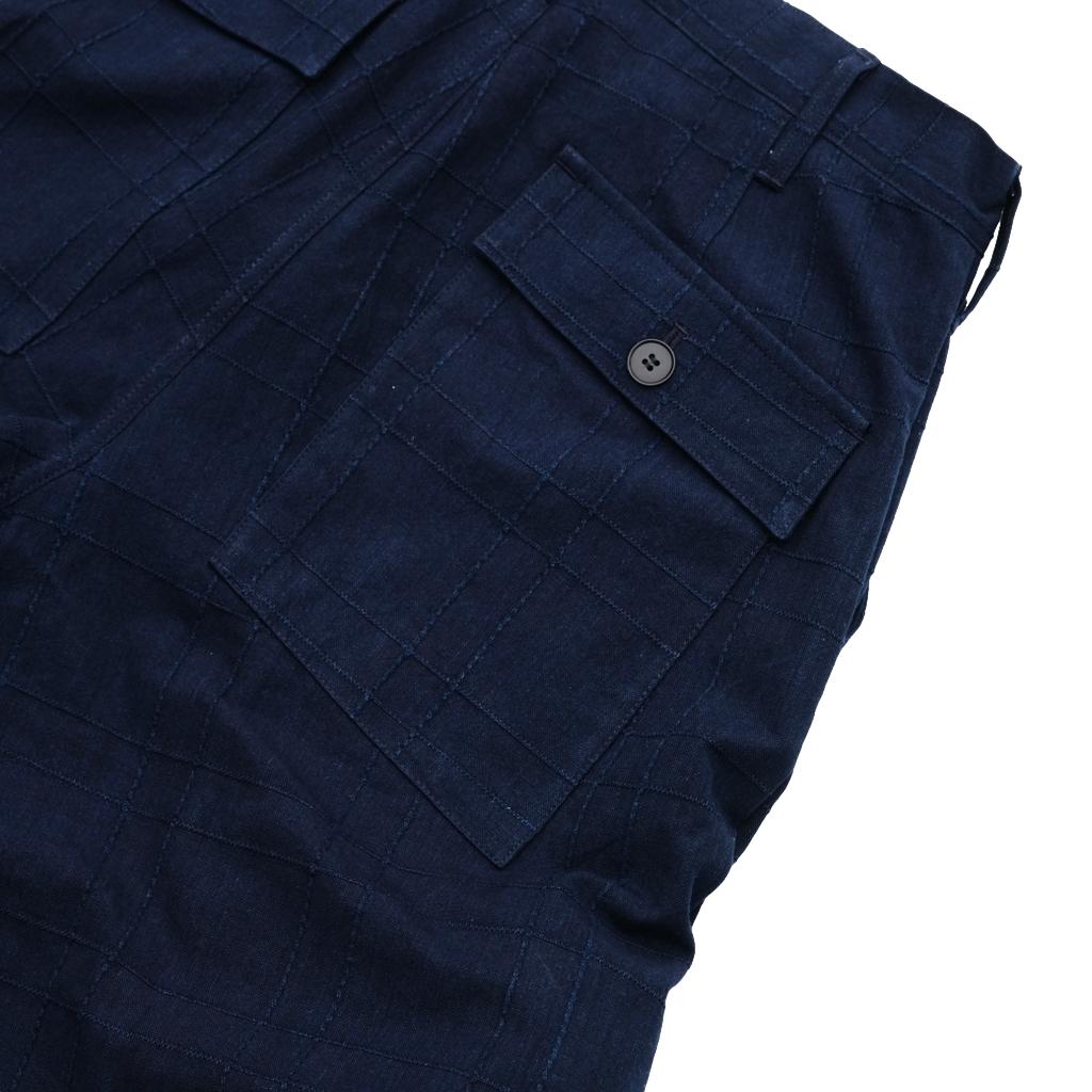 Samurai Jeans SJAP26-ARS Natural Indigo Lattice Sashiko Work Pants (Wide Straight)