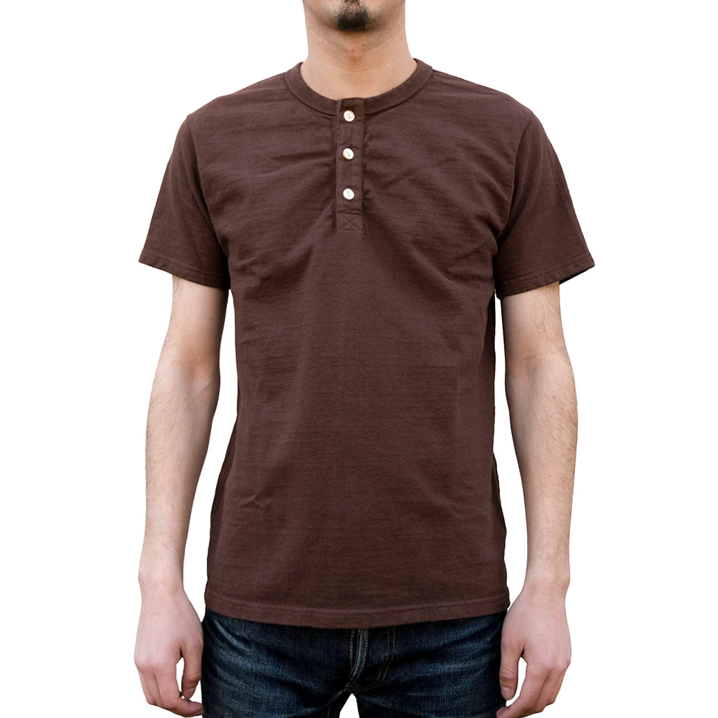 Samurai Jeans SJST-SC02 Organic Cotton Henley (Dark Chestnut